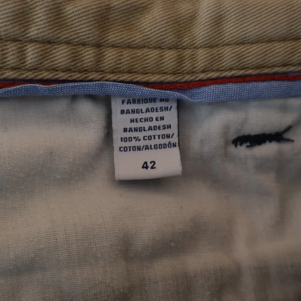 IZOD Saltwater Shorts Mens Size‎ 42 Blue 100% Cotton Cargo Pockets Flat Front